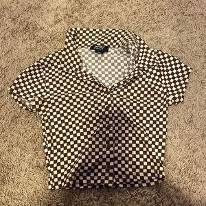Checkered colored button up shirt